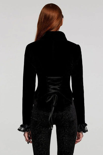 Slim Notch-Lapel Long-Sleeve Tuxedo Jacket for Women in Two Hues - GothicEdge