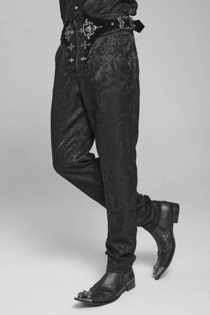Lace-Up Buckled Zippered Gothic Pants for Men