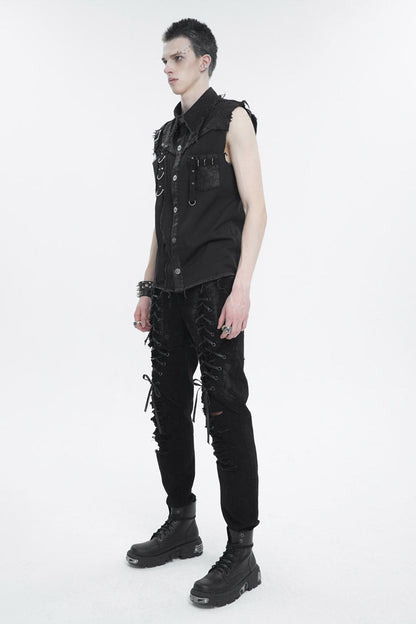 Jet Buckle Splice Raw Punk Vest