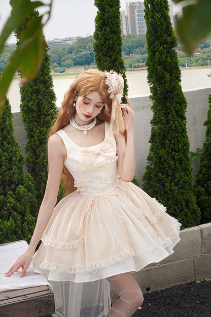 Bowknot Cardigan Sweet Elegant Princess Lolita JSK Dress in Moonlight Symphony