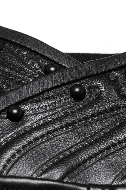 Punk Leather Pants for Men - Black Slim Fit