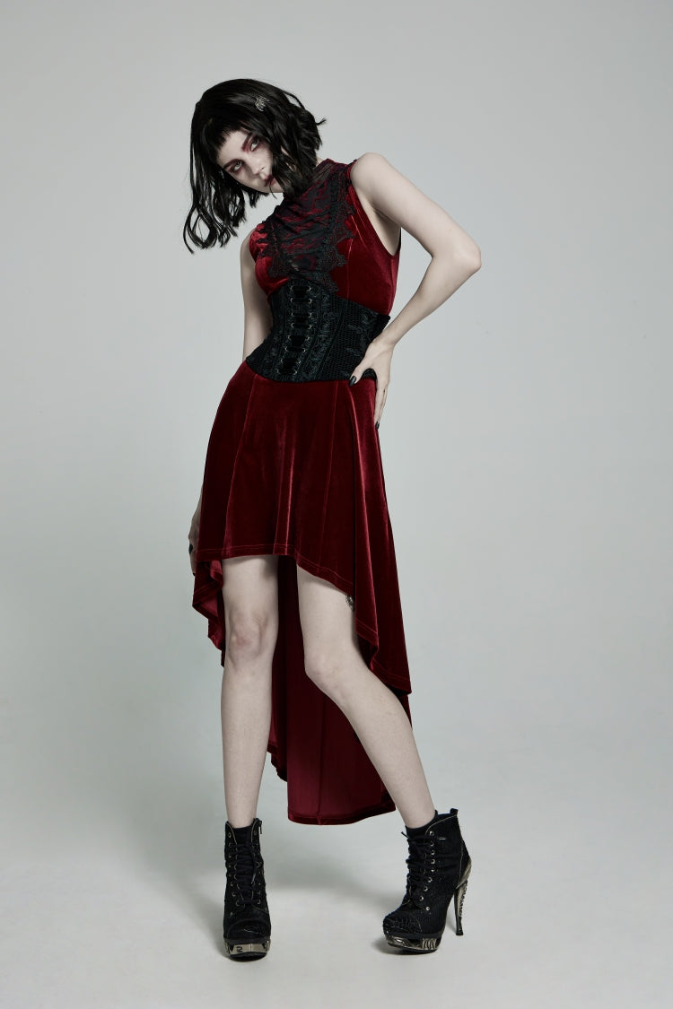Women's Corset with Lace-Up and Slim Fit in Black Jacquard