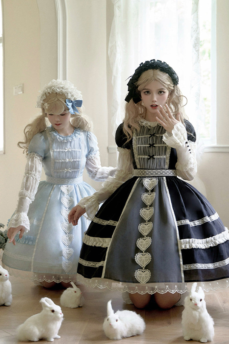 Princess-Style JSK Dress with Bowknot Cardigan and Short Sleeves in Two Colors - RoyalSweet