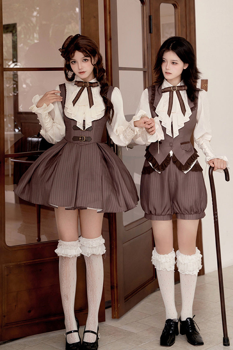 Manchester Striped Sweet Lolita Short Dress With Support