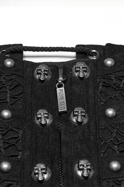 Mesh Gothic Girdle with Lace-Up Stitching