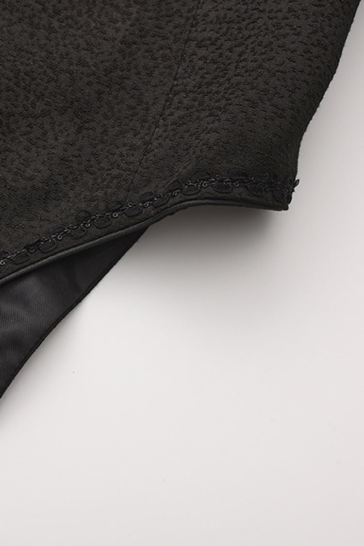 Vintage Prince Handsome Lolita Coat with Asymmetric Collar in Black