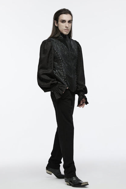 No-Sleeve Eyelet Lace-Up Men's Gothic Waistcoat