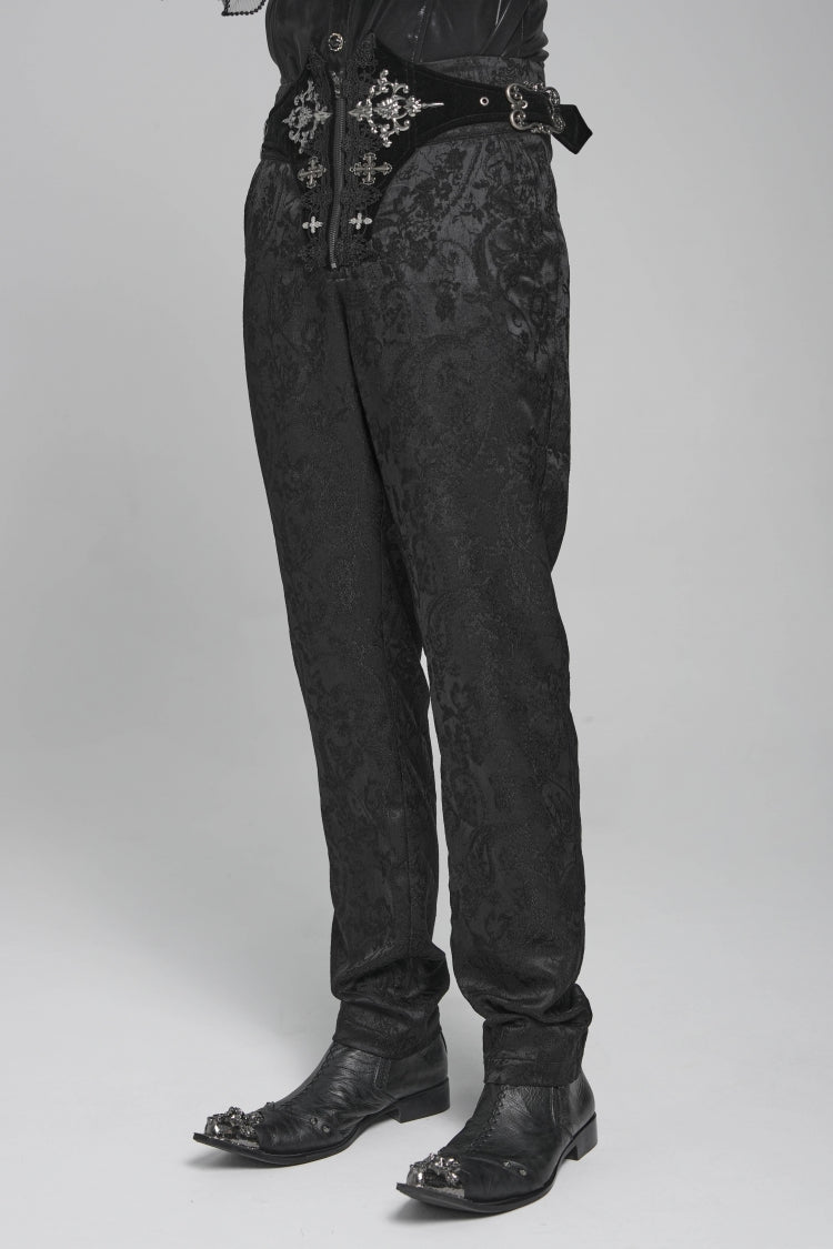 Lace-Up Buckled Zippered Gothic Pants for Men