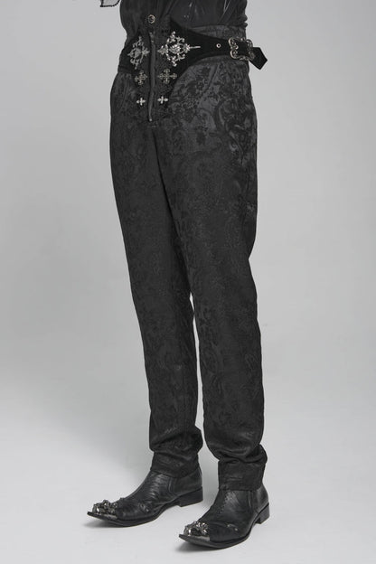 Lace-Up Buckled Zippered Gothic Pants for Men