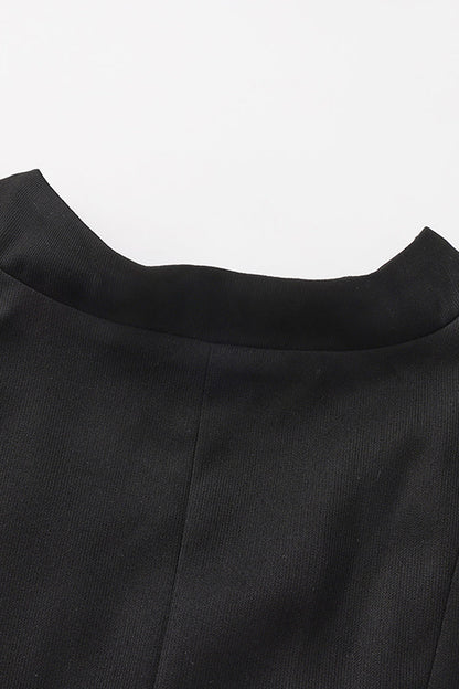 Ebony Sleeveless Ruffled Victorian Prince Coat - Immortal Silent Agent