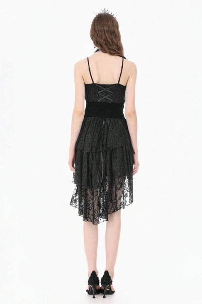 Royal Velvet Gothic Waist Cincher with Beaded Tassels