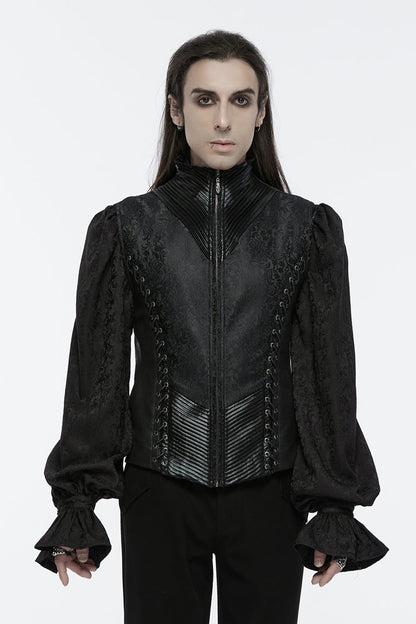No-Sleeve Eyelet Lace-Up Men's Gothic Waistcoat