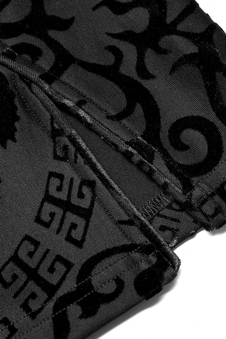 No-Sleeve Dragon Totem Print Gothic Dress