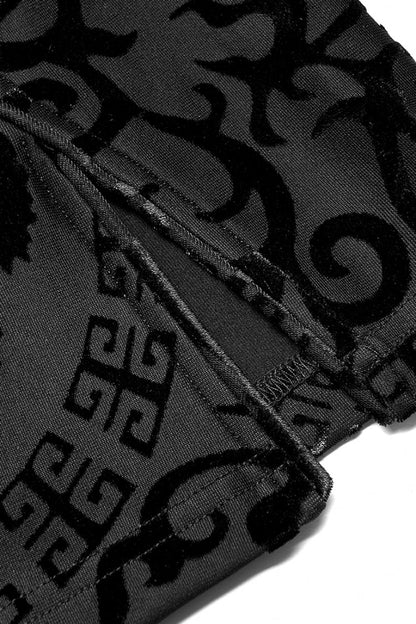 No-Sleeve Dragon Totem Print Gothic Dress