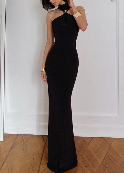 Summer Off Style Shoulder American Dress Long Halter Slim