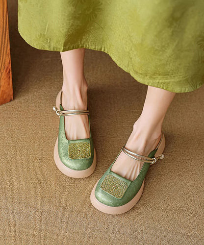 Faux Sandals Splicing Heel Leather Chunky Apricot Slide New