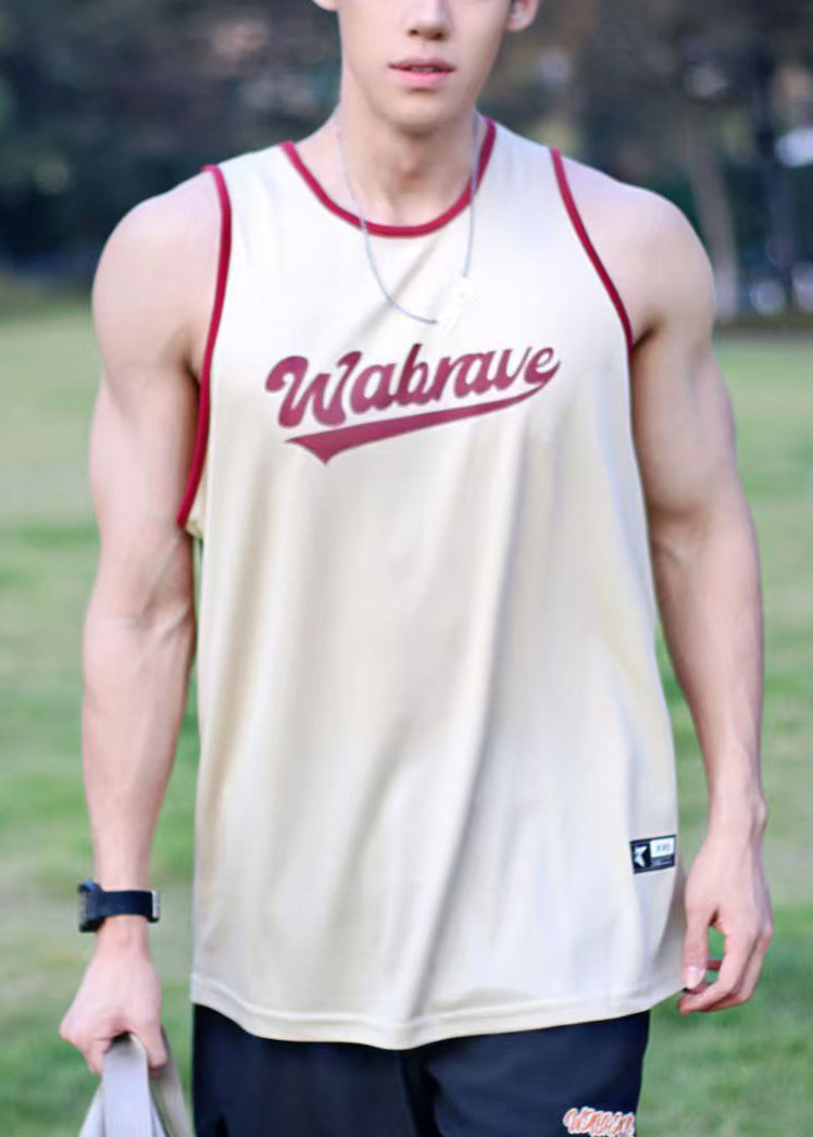 Cotton Apricot Letter Loose O Tank Neck Summer