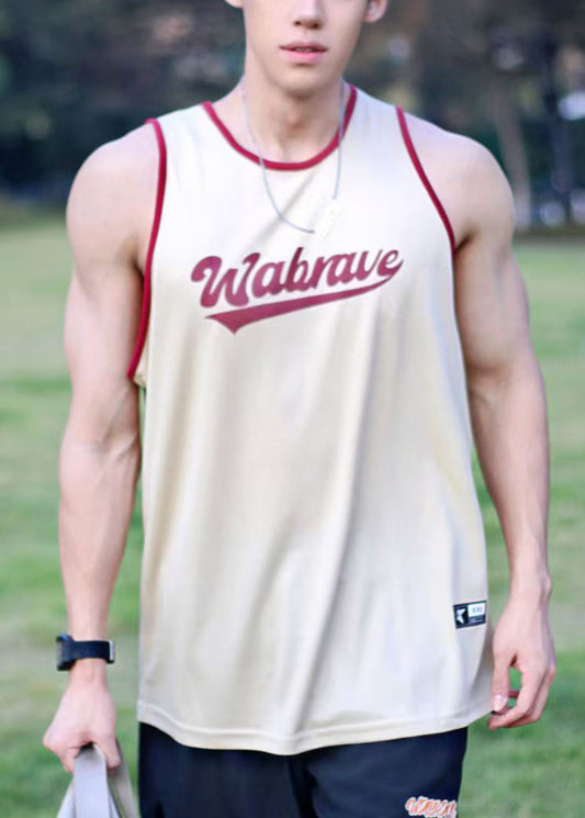 Cotton Apricot Letter Loose O Tank Neck Summer