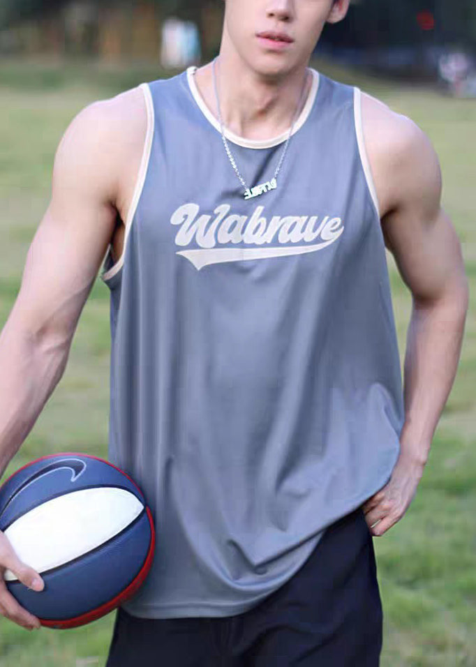 Cotton Apricot Letter Loose O Tank Neck Summer