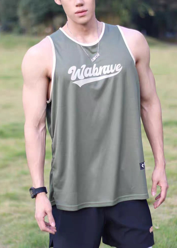 Cotton Apricot Letter Loose O Tank Neck Summer