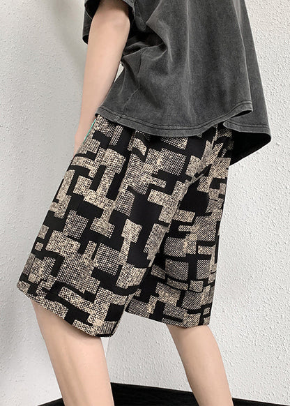 Shorts Apricot Summer French Cotton Pockets Waist Men Elastic