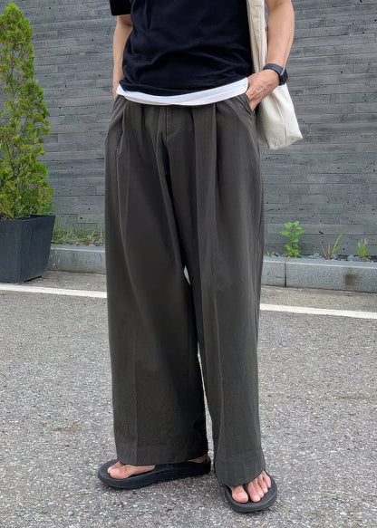 Pants Mens Linen Art Summer Solid Pockets Apricot