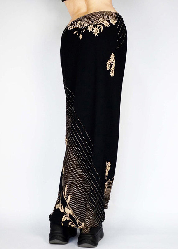 Art Black Low Waist Print Holiday Skirts Spring YF030