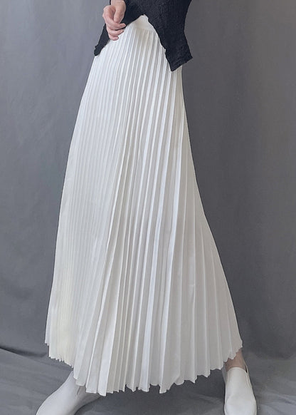 Art Chocolate Wrinkled Elastic Waist A Line Skirts Spring YJ005