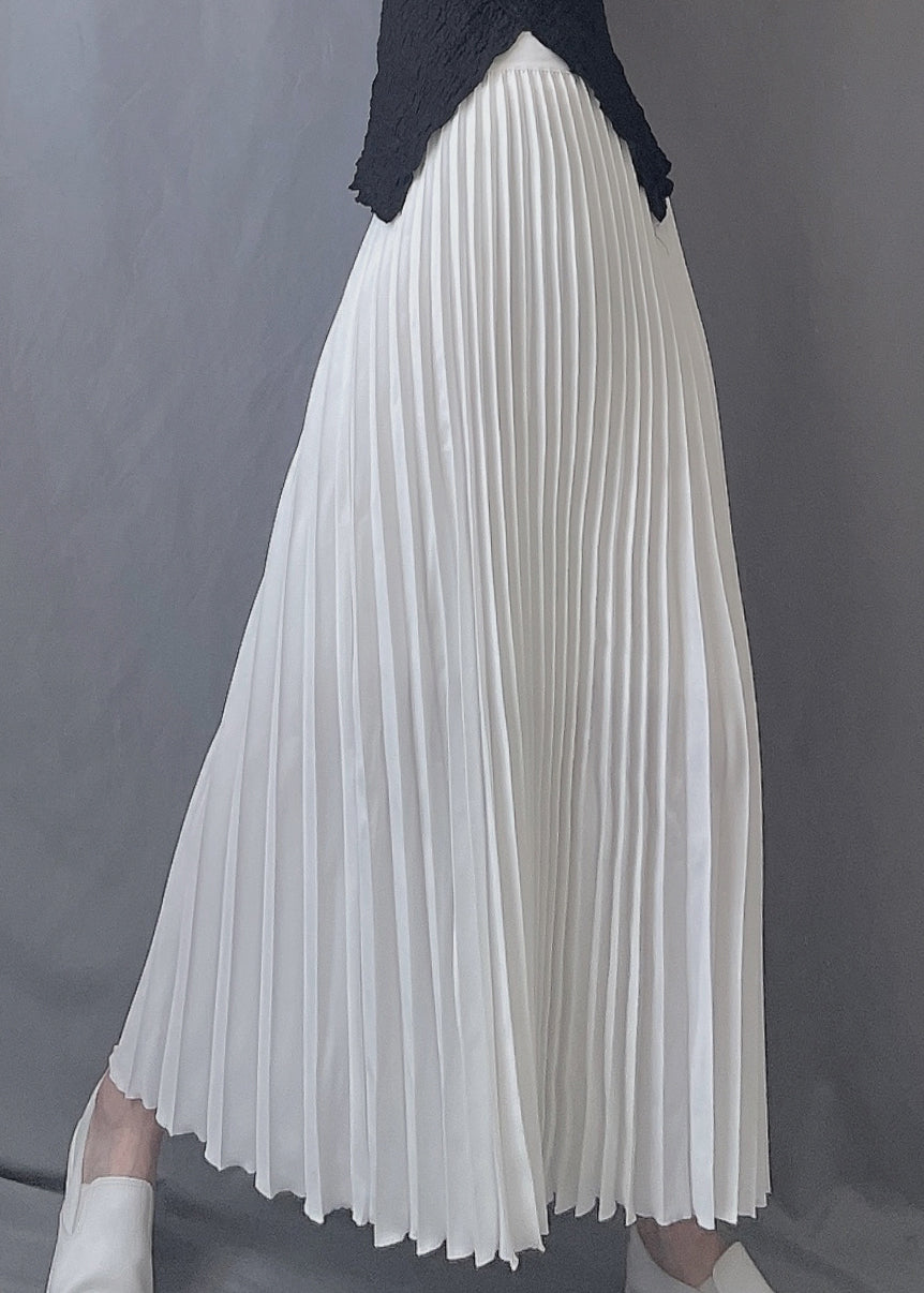 Art Chocolate Wrinkled Elastic Waist A Line Skirts Spring YJ005