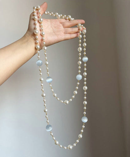 Layered Bead Eye Art Cat's Pearl Stone Gratuated Alloy Gold