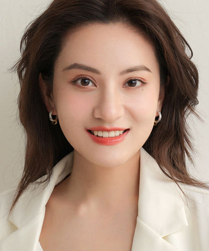 Sterling Gold Art Overgild Earrings Hoop Silver