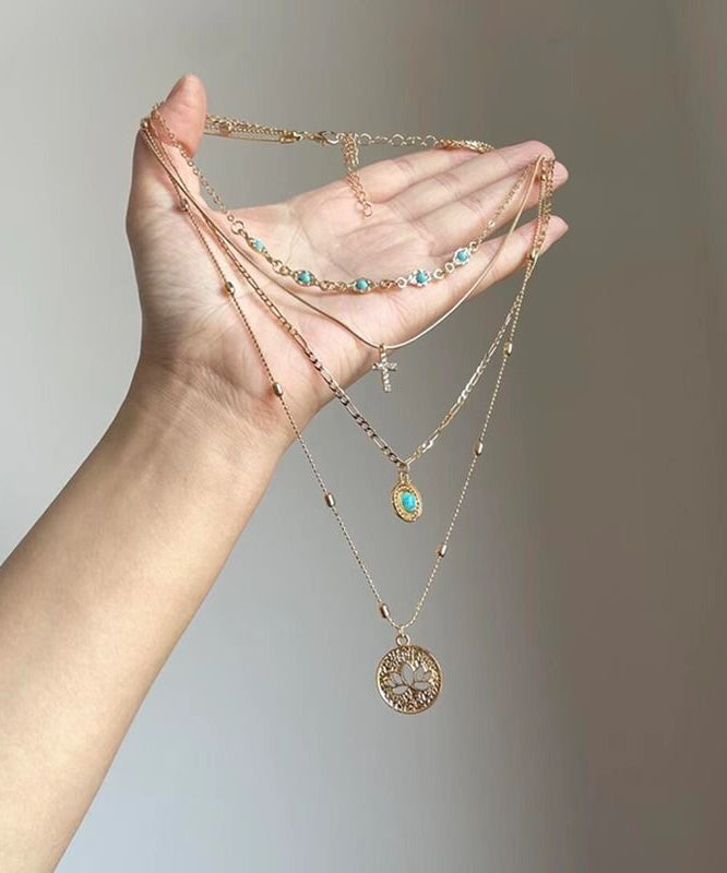 Sterling Layered Out Hollow Turquoise Overgild Silver Gold Art