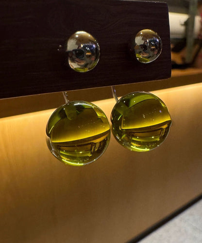 Stud Wax Earrings Art Acrylic Honey Green