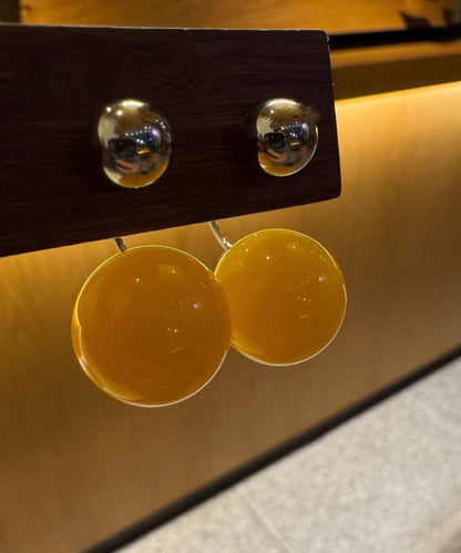 Stud Wax Earrings Art Acrylic Honey Green