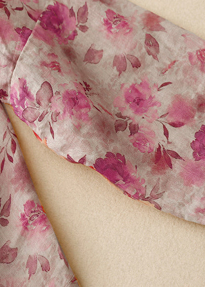 Shirts Art Linen Spring Green Button Chinese Print