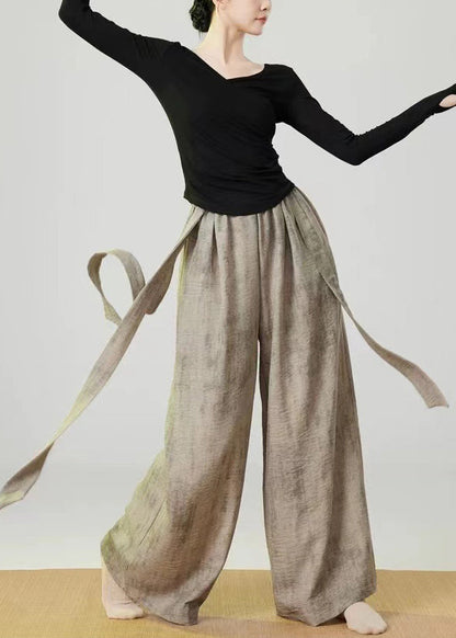 Art Khaki Oversized Tie Dye Linen Pants Trousers Spring