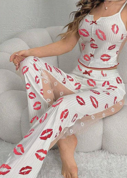 And Light Art Tulle Patchwork Print Purple Trousers Vest