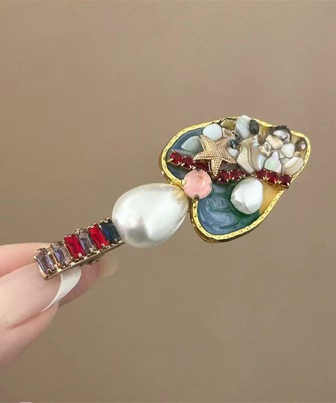 Love Drip Art Zircon Pearl Hairpin Glaze Alloy Multicolor