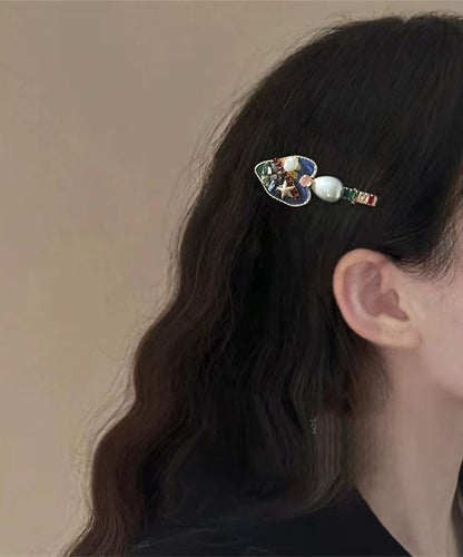 Love Drip Art Zircon Pearl Hairpin Glaze Alloy Multicolor
