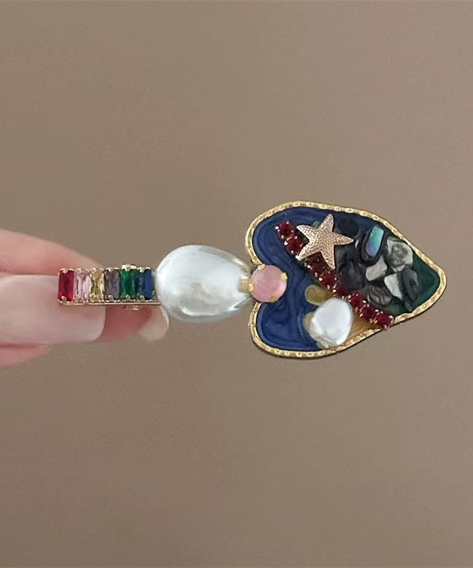 Love Drip Art Zircon Pearl Hairpin Glaze Alloy Multicolor