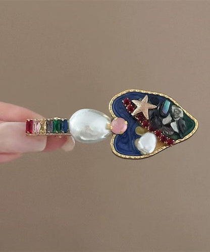 Love Drip Art Zircon Pearl Hairpin Glaze Alloy Multicolor