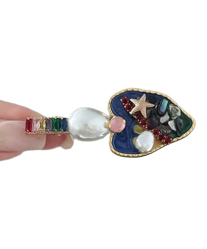 Love Drip Art Zircon Pearl Hairpin Glaze Alloy Multicolor