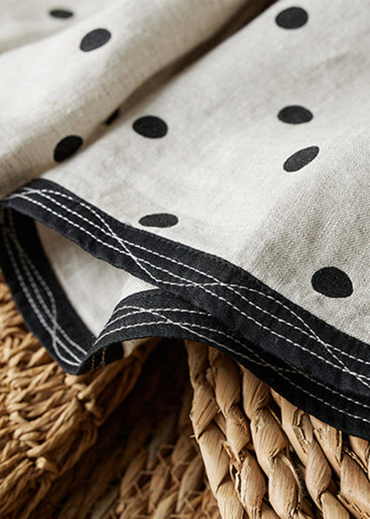 Cotton Spring Dot Button Shirts Art Neck O