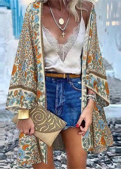 Cotton Art Oversized Print Summer 50+ Beach UPF Cardigans