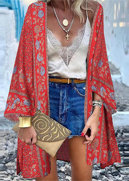 Cotton Art Oversized Print Summer 50+ Beach UPF Cardigans