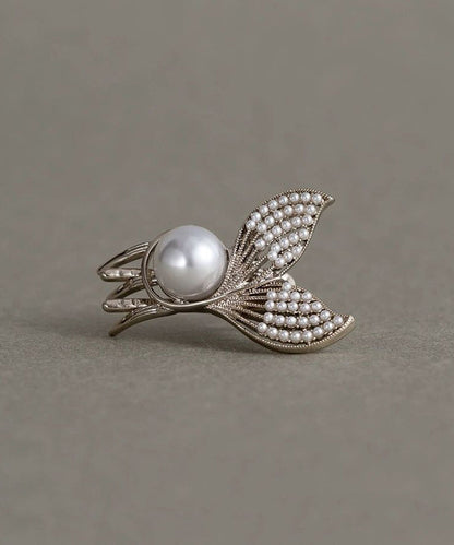 Art White Alloy Pearl Mermaid Hairpin WI008