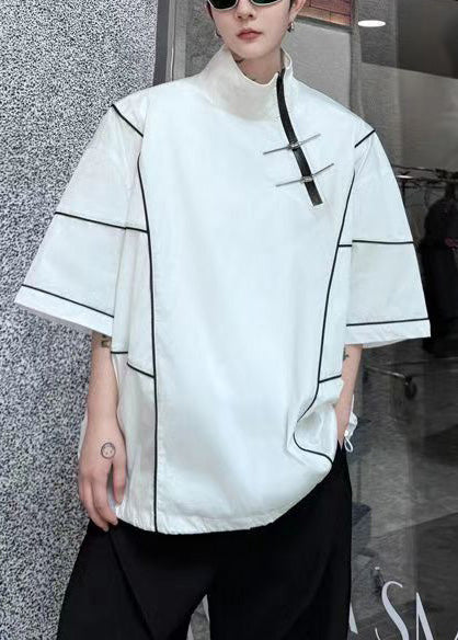 Sweatshirt Men White Zip Summer Up Art Cotton Drawstring