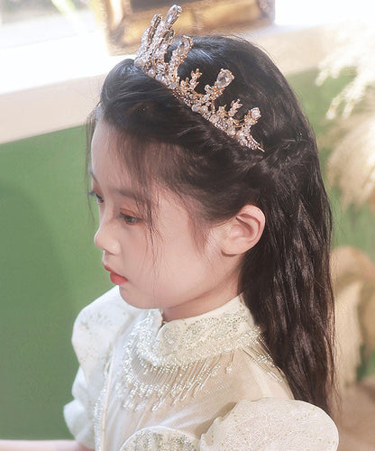 Beautiful Champagne Crystal Zircon Kids Crown IU038