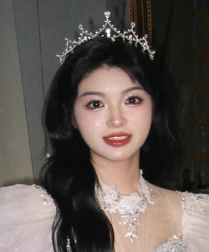 Out Alloy Zircon Hollow Crown Gold Beautiful