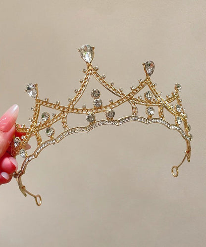 Out Alloy Zircon Hollow Crown Gold Beautiful